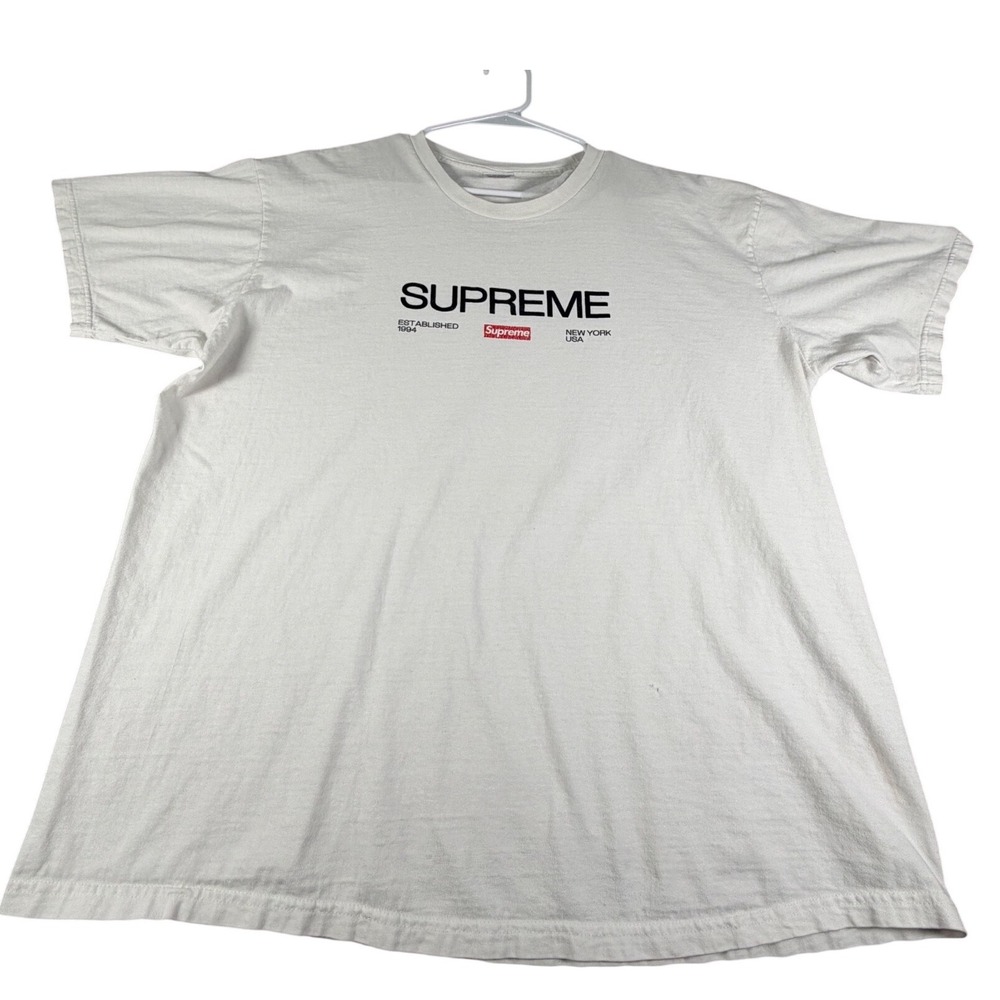 Supreme Established 1994 New York USA Graphic T-Shirt White XL Mens